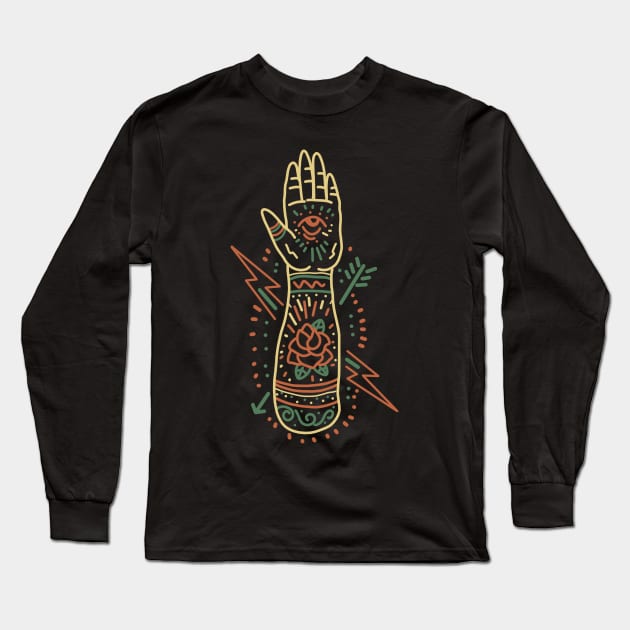 tattoed hand Long Sleeve T-Shirt by donipacoceng